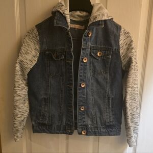 OshKosh B'gosh Light Blue Denim Jacket with Gray Hood